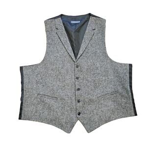 Madison Mens Formal Suit Vest Waistcoat Mens 2XL Gray Wedding Prom HOCO Wool